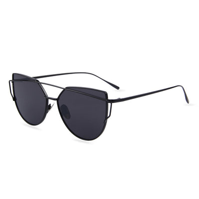 Twin-Beams Rose Gold Frame Sun Glasses for Women