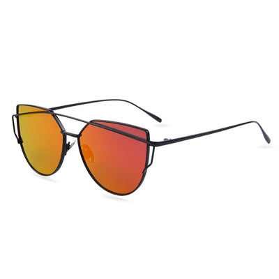 Twin-Beams Rose Gold Frame Sun Glasses for Women