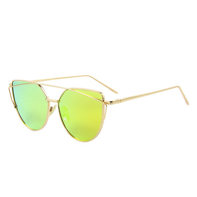 Twin-Beams Rose Gold Frame Sun Glasses for Women