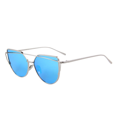 Twin-Beams Rose Gold Frame Sun Glasses for Women