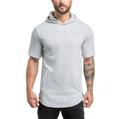 Brand Mens Short Hoodies Fashion pullover leisure coat gyms Fitness bodybuilding jacket Sweatshirt male sportswear clothing