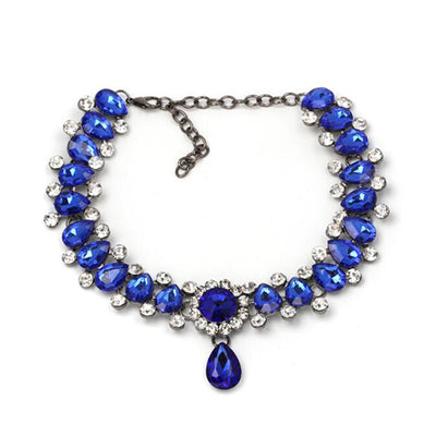 Vintage Classic Choker Necklace Full Crystal Pendant Necklace For Women