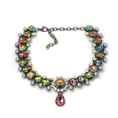 Vintage Classic Choker Necklace Full Crystal Pendant Necklace For Women
