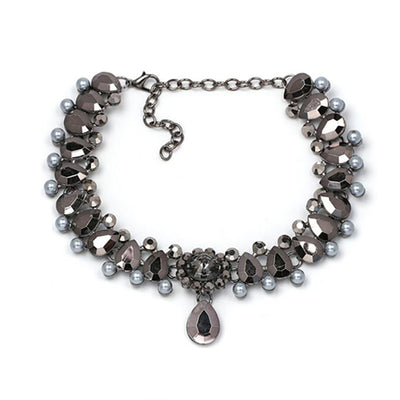 Vintage Classic Choker Necklace Full Crystal Pendant Necklace For Women