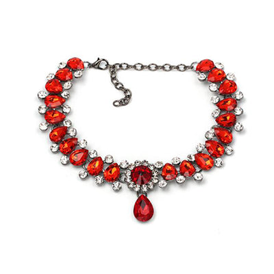 Vintage Classic Choker Necklace Full Crystal Pendant Necklace For Women