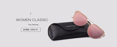 Twin-Beams Rose Gold Frame Sun Glasses for Women