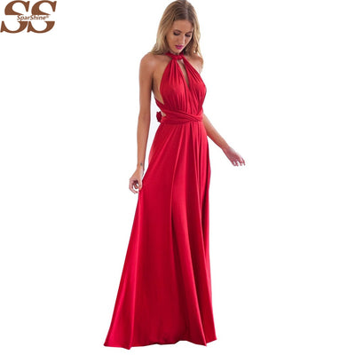 20 Color Summer Sexy Women Boho Maxi Dress Red Bandage Long Dress 2017 Sexy Women Dress Bridesmaids Robe Longue Femme