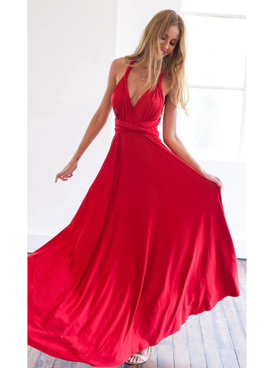 20 Color Summer Sexy Women Boho Maxi Dress Red Bandage Long Dress 2017 Sexy Women Dress Bridesmaids Robe Longue Femme