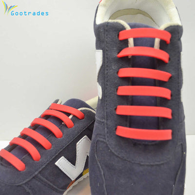 12pcs /Pair Fashion Unisex Athletic Running No Tie Shoelaces Women Men Elastic Silicone Shoe Lace All Sneakers Fit Strap