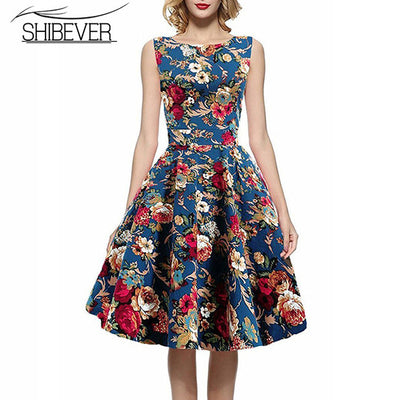 Elegant Sleeveless Printing Casual Dress