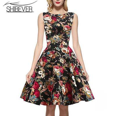 Elegant Sleeveless Printing Casual Dress