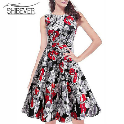 Elegant Sleeveless Printing Casual Dress