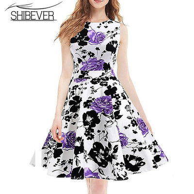 Elegant Sleeveless Printing Casual Dress