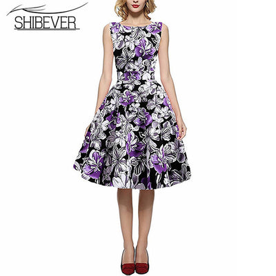Elegant Sleeveless Printing Casual Dress