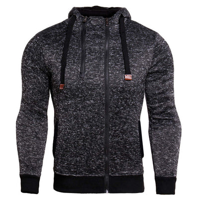 JACK CORDEE New 2017 Autumn Winter Fashion Hoodies Men Double Zipper Slim Sweatshirts Male Solid Casual Hooded Jacket