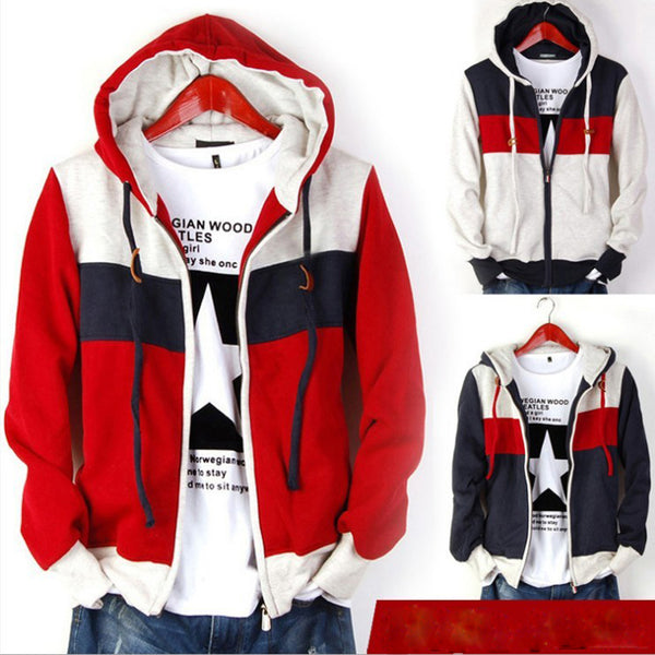 3 colors famous brand mens hoodies and sweatshirts Wholesale 2014 spring men's striped hooded man hoody clothing plus size M-5XL